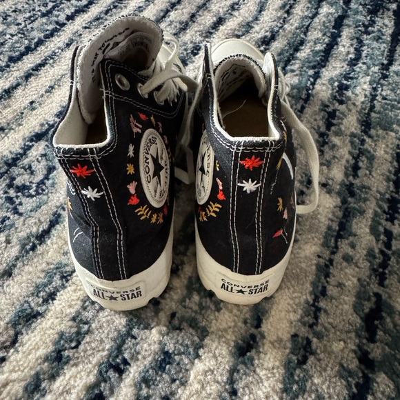 Converse Black and White Embroidered High-Tops - Picture 3 of 4